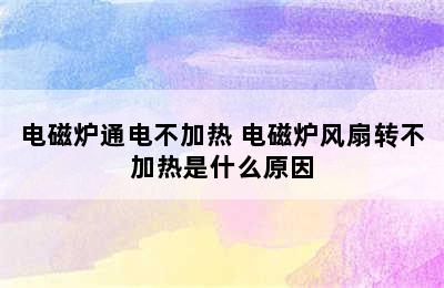 电磁炉通电不加热 电磁炉风扇转不加热是什么原因